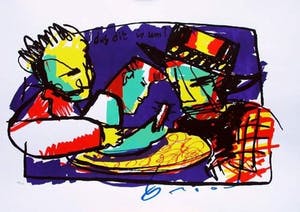 Herman Brood - Kleurenzeefdruk DUS DIT IS UM Handgesigneerd. kopen? Bied vanaf 275!