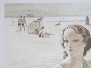 Pol Dom - Een dagje op het strand - Kleurenlitho kopen? Bied vanaf 58!