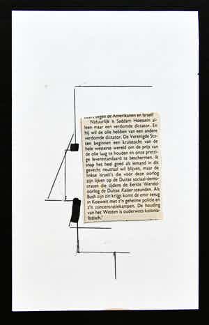 Siep van den Berg - # Abstracte compositie, TEKENING , Recto en Verso # 1990, mint verkocht voor € 39!