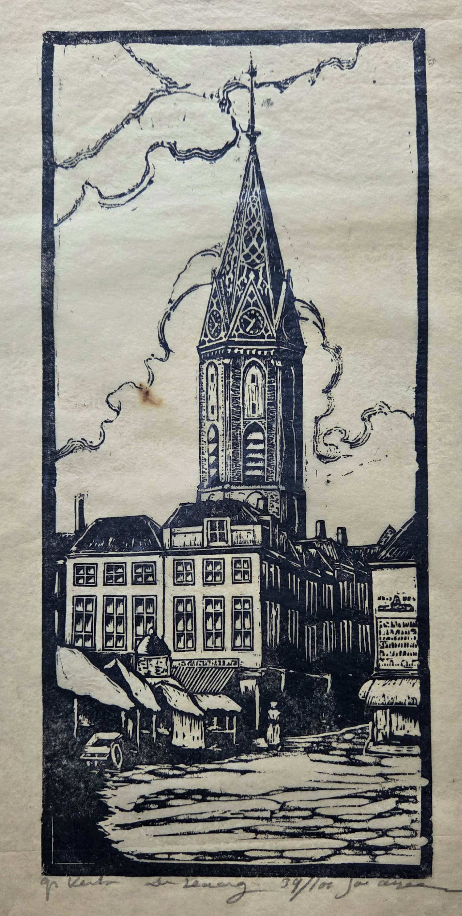 Jac. de Beer - Vier werken. Grote Kerk Den Haag en drie stadsgezichten. kopen? Bied vanaf 79!