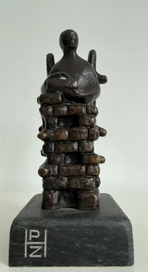 Brons (Onbekend) - bronzen sculptuur | 'Zittende man' kopen? Bied vanaf 20!