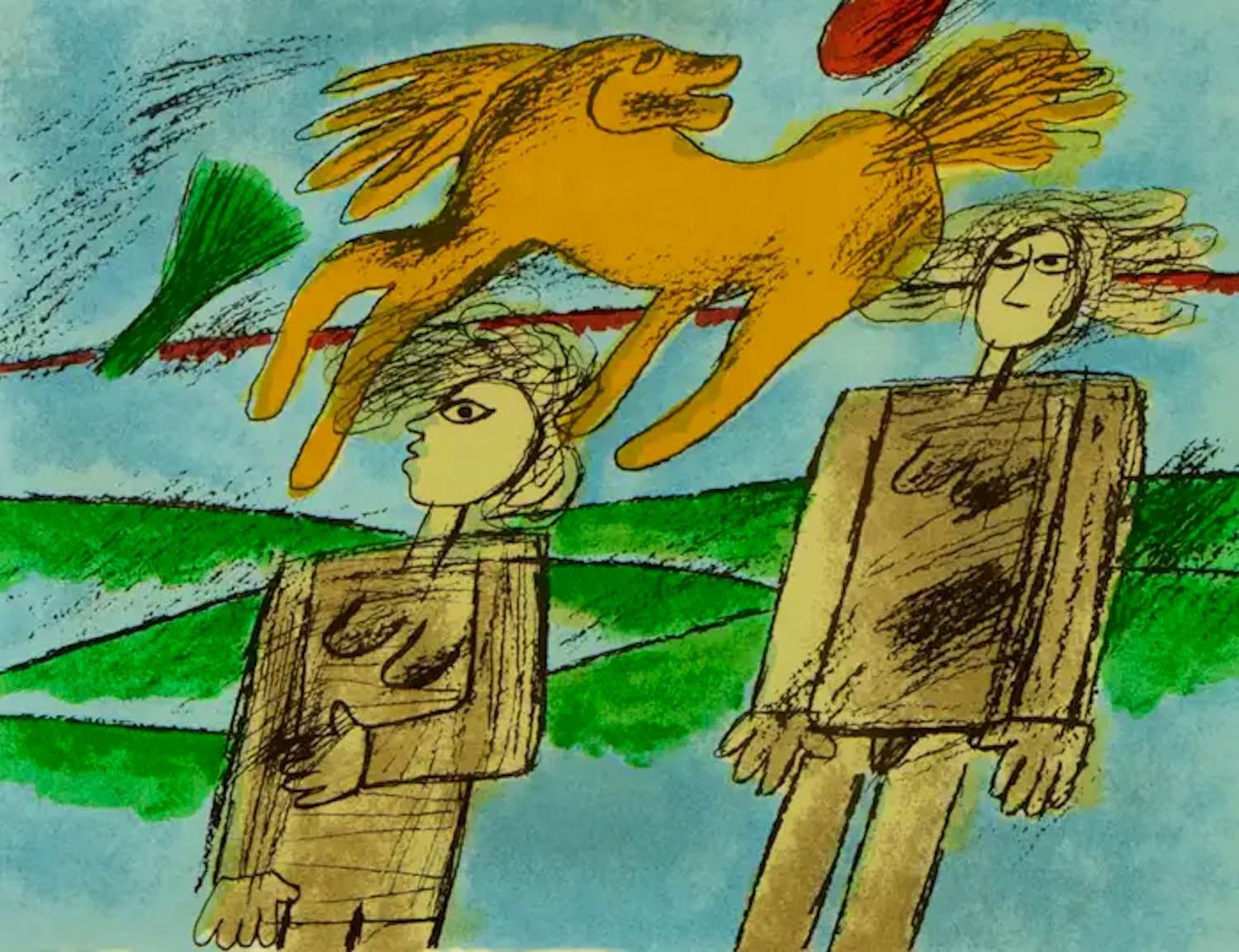 Corneille - Ingelijste zeefdruk: "Promenade C" - 1991 kopen? Bied vanaf 275!