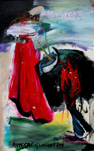 Gerriet Postma - Gouache: Torero - 1989(Groot werk in passe-partout) kopen? Bied vanaf 275!