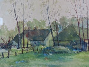 Jacques Pijnenborg - Gezicht op boerderij met bomen kopen? Bied vanaf 20!