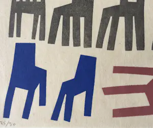 Klaas Gubbels - houtdruk ‘Stilleven met stoelen ’ - 2000 - oplage 30 kopen? Bied vanaf 350!