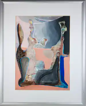 Kees Wagemaker - Acryl op papier, Versteend gezelschap - Ingelijst verkauft für € 85!