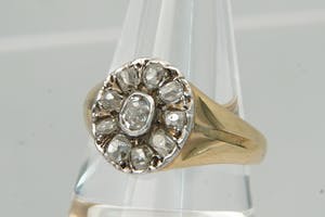 1920 - Charles Green & Son Ltd - Antieke 9krt goud & diamant 1.50ct cluster ring kopen? Bied vanaf 230!