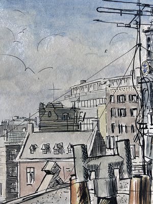 Rupert van der Linden - Blik op de Munttoren Amsterdam kopen? Bied vanaf 35!