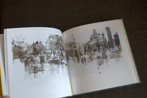 Rob Houdijk - boek: schetsboektekeningen - met gesigneerde pentekening kopen? Bied vanaf 15!