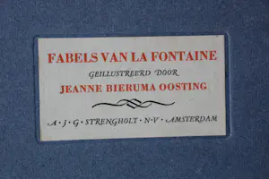 Jeanne Bieruma Oosting - 12 etsen in boek "fabels van la fontaine" (gesigneerd) kopen? Bied vanaf 399!