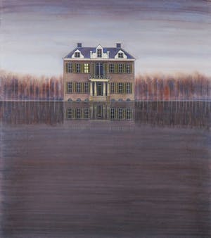 Willem de Vries - Aquarel, Villa bij avond II - Ingelijst kopen? Bied vanaf 1!