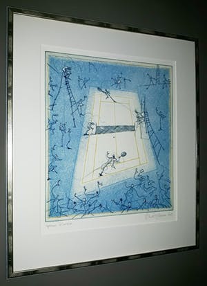 Ronald Tolman - Tennis, aquatint ets (mooi ingelijst) kopen? Bied vanaf 100!