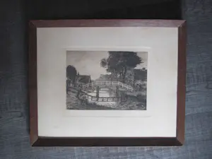 AcheterOskar Paul Matthes - dorpsgezicht langs vaart met ophaalbrug? Enchérissez de 30!