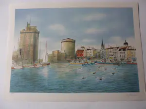 Rolf RAFFLEWSKI - Litho, kleurenlitho getiteld "La Rochelle" kopen? Bied vanaf 40!