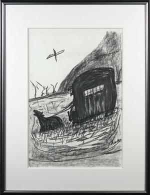 Anke Sinninghe-ter Gast - Houtskool, Landschap - Ingelijst kopen? Bied vanaf 1!