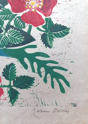 Jeanne Bieruma Oosting - Zomerbouquet, linosnede op rijstpapier kopen? Bied vanaf 75!