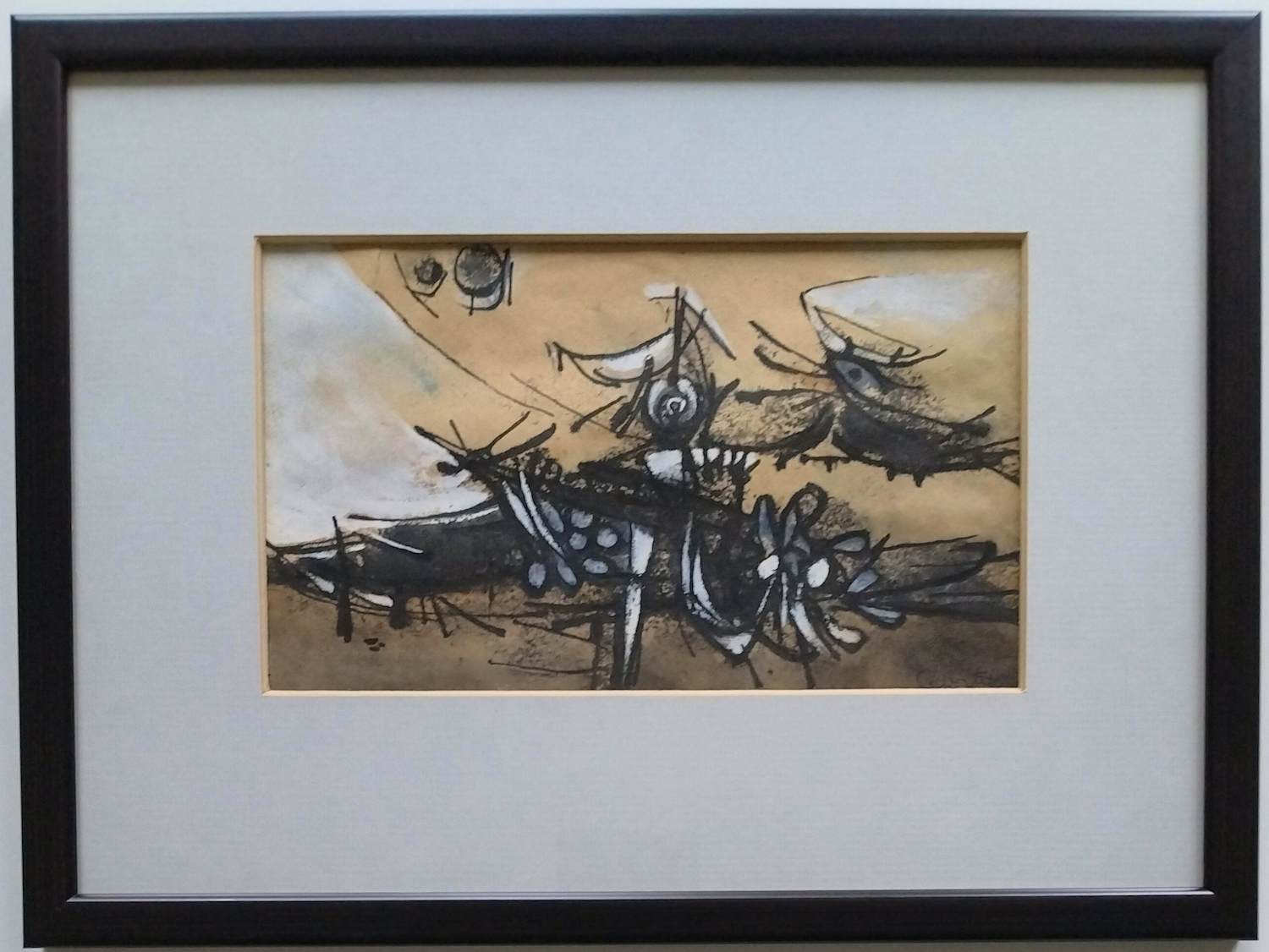 Ans Wortel - grote vlieg – gouache ingelijst kopen? Bied vanaf 109!