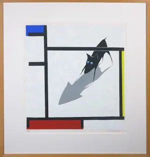 Peter Bastiaanssen - Zeefdruk, Yapping Mondriaan - Ingelijst kaufen? Bieten Sie von 150!