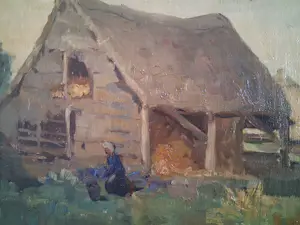 Louis van der Steen - Boerenschuur met hooibergen kopen? Bied vanaf 75!