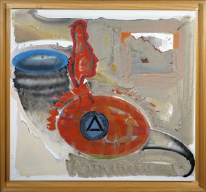 Jan Martens - Acryl- en waterverf op doek, Zonder titel - Ingelijst (Groot) kopen? Bied vanaf 1!