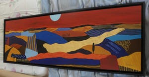 Ronald Boonacker - met Acrylverf opgehoogde Zeefdruk op paneel in fraaie baklijst kopen? Bied vanaf 175!