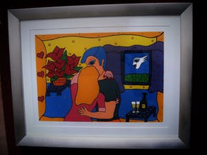 Franz Bodner - GROTE gelimiteerde oplage Zeefdruk "Happy Couple" gsigneerd - Prachtig ingelijst kopen? Bied vanaf 10!