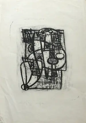 Koos van Vlijmen - Abstracte compositie kopen? Bied vanaf 65!