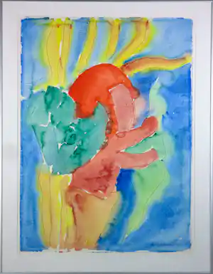 Jan Sierhuis - Aquarel op papier, Avondrood - Ingelijst verkauft für € 160!