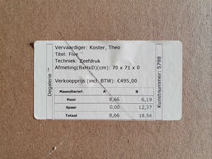 Theo Koster - Five (zeefdruk en collage in luxe lijst) kopen? Bied vanaf 1!