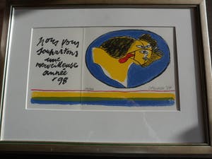Corneille - Litho, Tekst, " Nous vous souhaitons une merveilleuse annee 1998 ". kopen? Bied vanaf 150!