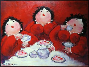 Theo Broeren - Acryl op doek, Tijd voor een kopje thee (Zeer groot) kopen? Bied vanaf 100!