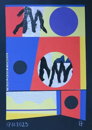 Philip Vencken - Collage op papier, Lot van vier werken kopen? Bied vanaf 60!