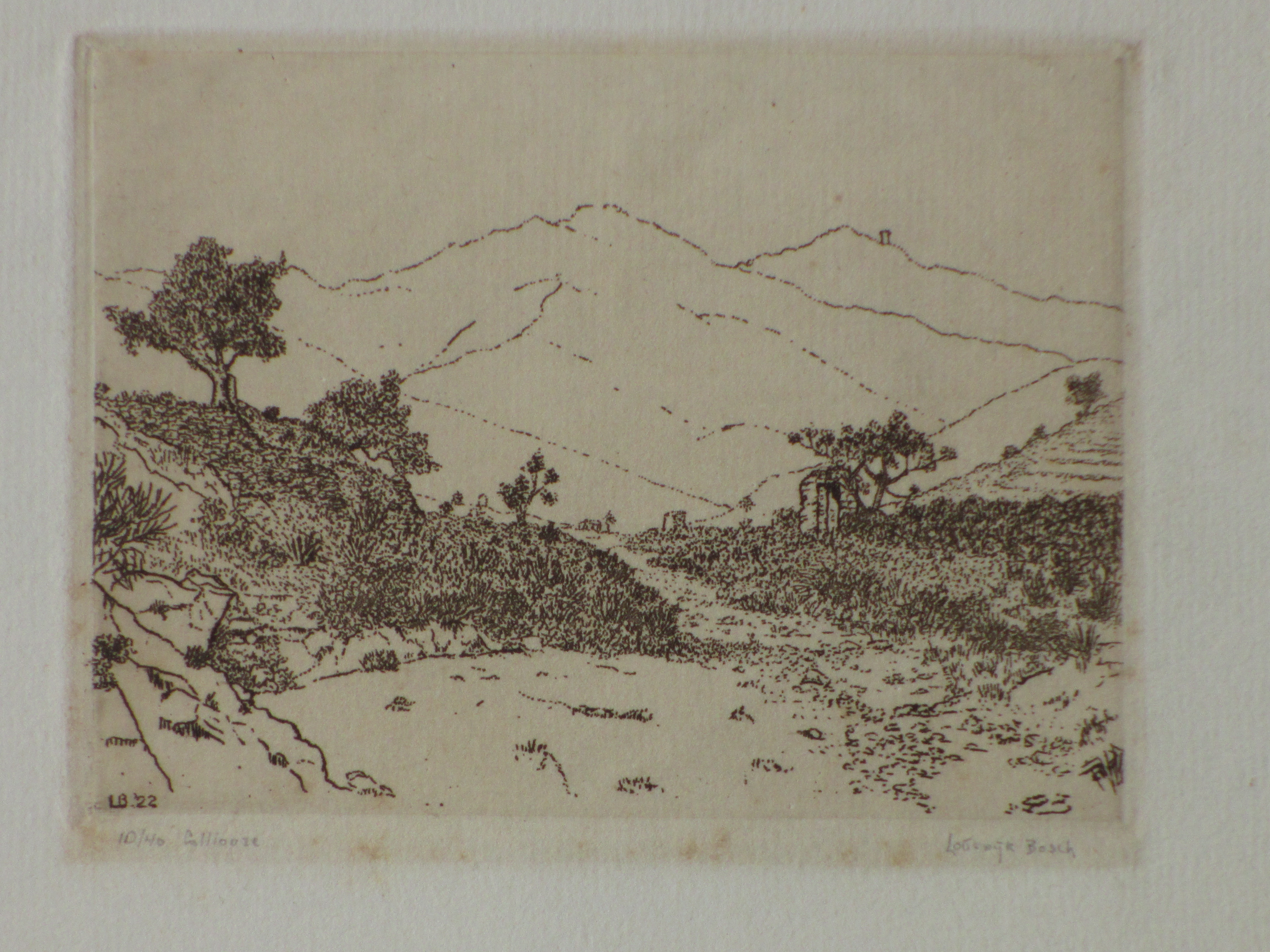 Lodewijk Bosch - Landschap bij Collioure - Droge naald ets kopen? Bied vanaf 1!