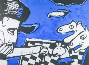 Herman Brood - Zeefdruk, Chess - Ingelijst (groot formaat) kopen? Bied vanaf 500!