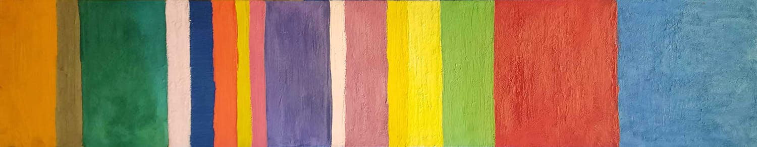 Piet Dirkx - BIJENWAS - Encaustiek op paneel - 'Kleurenbalk' - 057-B verkocht voor € 350!