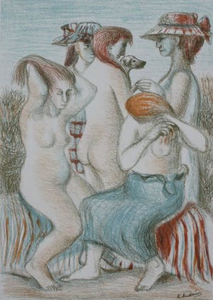 Kees Andrea - litho: de baadsters - 1947 kopen? Bied vanaf 39!