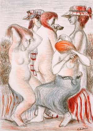 Kees Andrea - litho: de baadsters - 1947 verkocht voor € 39!