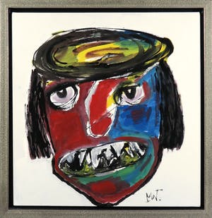 Martin van Wordragen - Olieverf op doek, De Grijns - Ingelijst kopen? Bied vanaf 1!