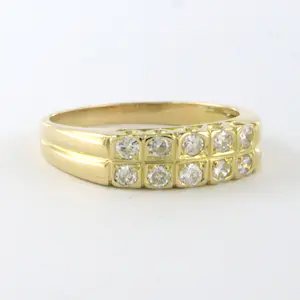 18k geel gouden ring bezet met briljant geslepen diamanten tot. 0,25ct - rm 17,5 kopen? Bied vanaf 300!