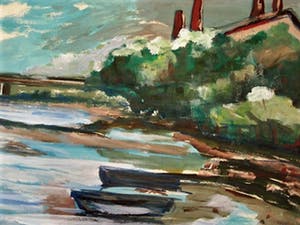 Niet of onleesbaar gesigneerd - Frankrijk impressionistisch Aquarel "de Loire bij Imphy Bourgogne" gesigneerd kopen? Bied vanaf 1!