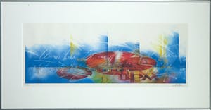 Niet of onleesbaar gesigneerd - Litho, Zonder titel - Ingelijst kopen? Bied vanaf 1!