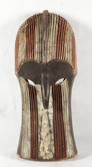 Fang - Masker met rood/witte banen kopen? Bied vanaf 1!