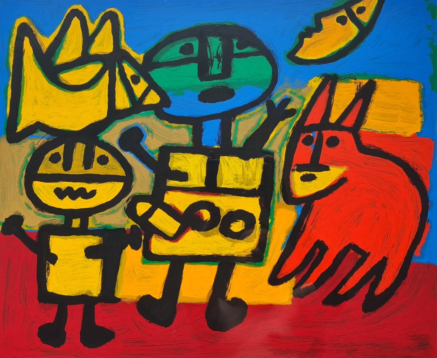 Corneille - Tribu 4 - gesigneerd - ingelijst - 1992 - 200ex. kopen? Bied vanaf 200!