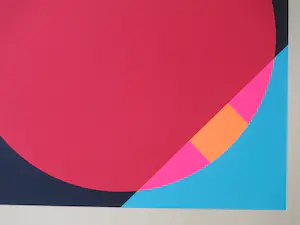 Eugenio Carmi - Compositie met rode cirkel - Zeefdruk kopen? Bied vanaf 40!