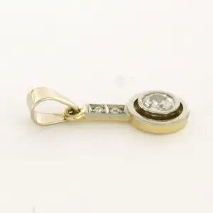 14k bicolour gouden hanger bezet met diamant 0.30 ct kopen? Bied vanaf 250!