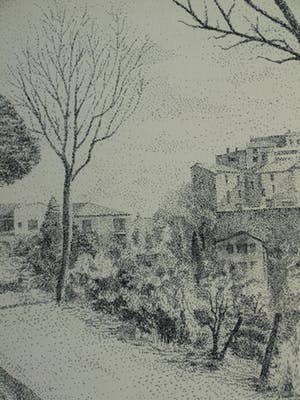 Serge Mendjisky - Grote ingelijste litho , Saint-Paul-de-Vence – met dédicace - 1982 kopen? Bied vanaf 75!