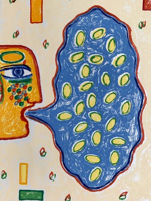 Keimpe Kootstra - Kleurenzeefdruk | 'Het gesprek van de dag III' - 1999 kopen? Bied vanaf 45!