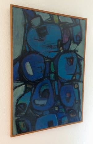 Karel Bleijenberg - groot abstract olieverf op doek. kopen? Bied vanaf 895!