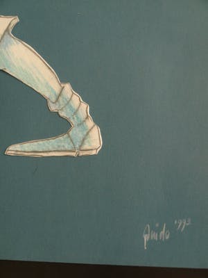 Guido van Driel - Ingelijste collage & tekening , “Golfers 2” – 1993 kopen? Bied vanaf 90!