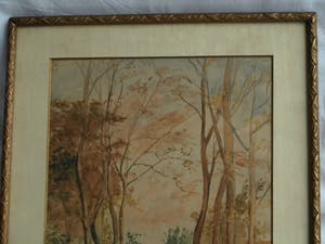 Bartholomeus Johannes van Hove - 2x Aquarel, “Stadsgezicht” en “Bomen langs een laan” – ca 1840 kopen? Bied vanaf 250!